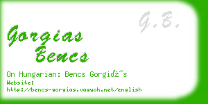 gorgias bencs business card